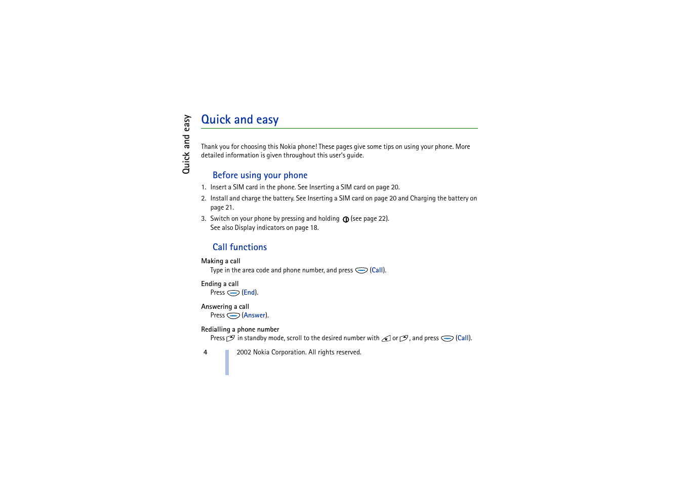 Quick and easy | Nokia 5510 User Manual | Page 4 / 102