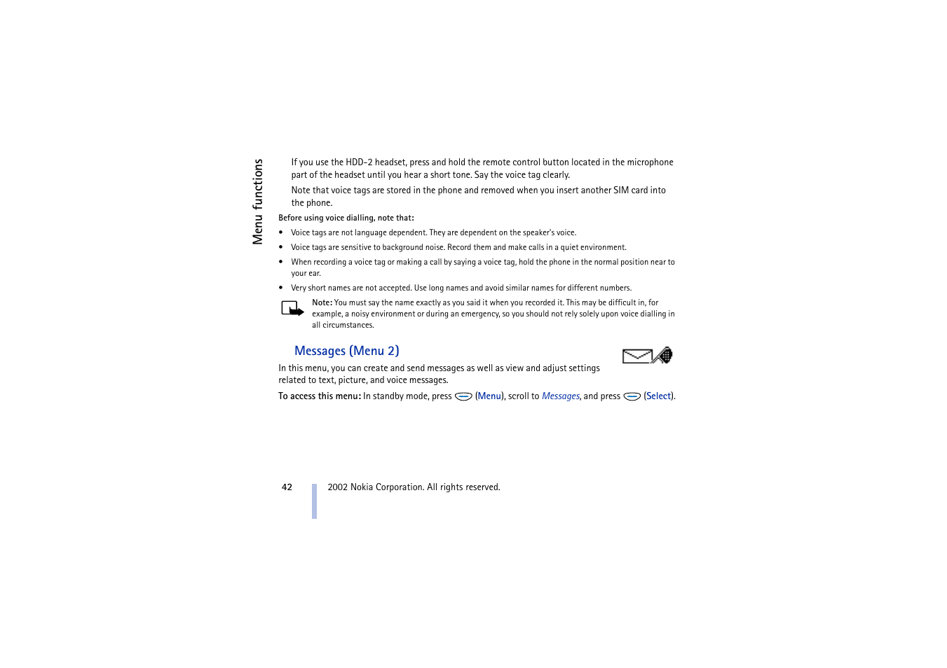 Messages, Messages (menu 2) | Nokia 5510 User Manual | Page 42 / 102