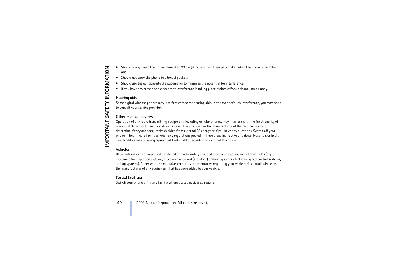 Important safety i n formation | Nokia 5510 User Manual | Page 90 / 102