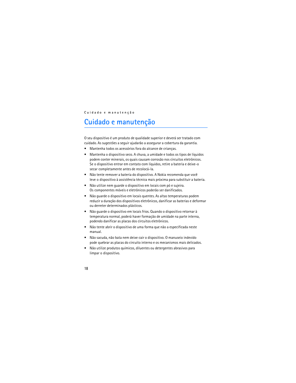 Cuidado e manutenção | Nokia BH-601 User Manual | Page 56 / 78