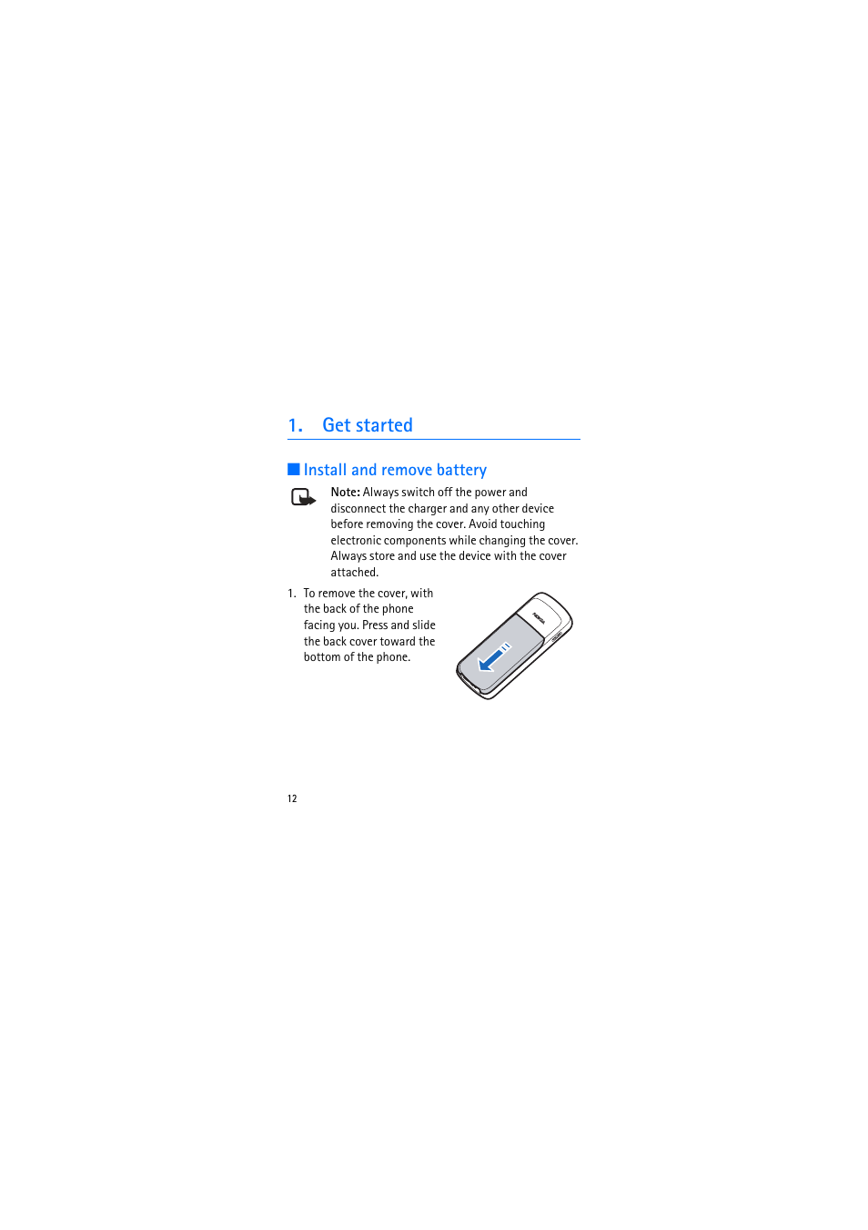 Get started | Nokia 2135 User Manual | Page 12 / 71