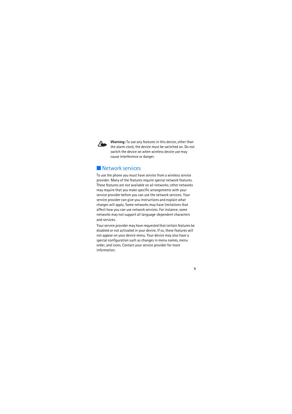 Network services | Nokia 2135 User Manual | Page 9 / 71