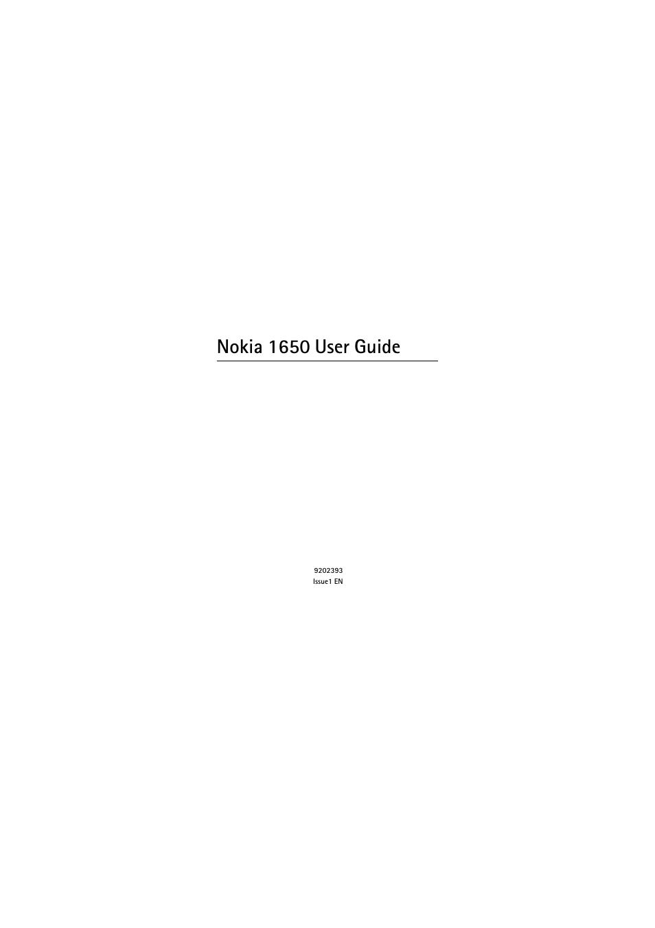 Nokia 1650 User Manual | 35 pages