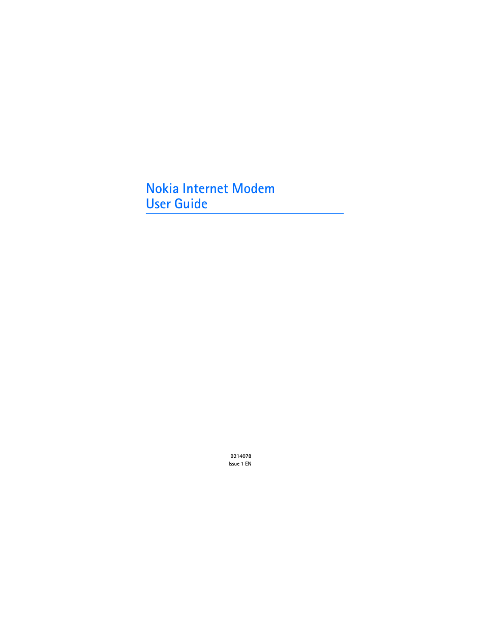 Nokia 9214078 User Manual | 16 pages