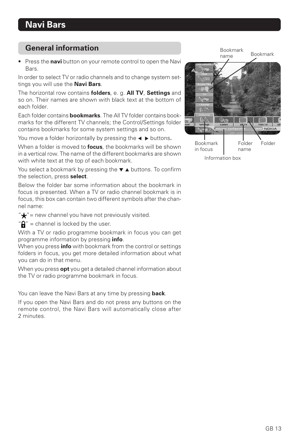 Navi bars, General information | Nokia 221 T User Manual | Page 13 / 34