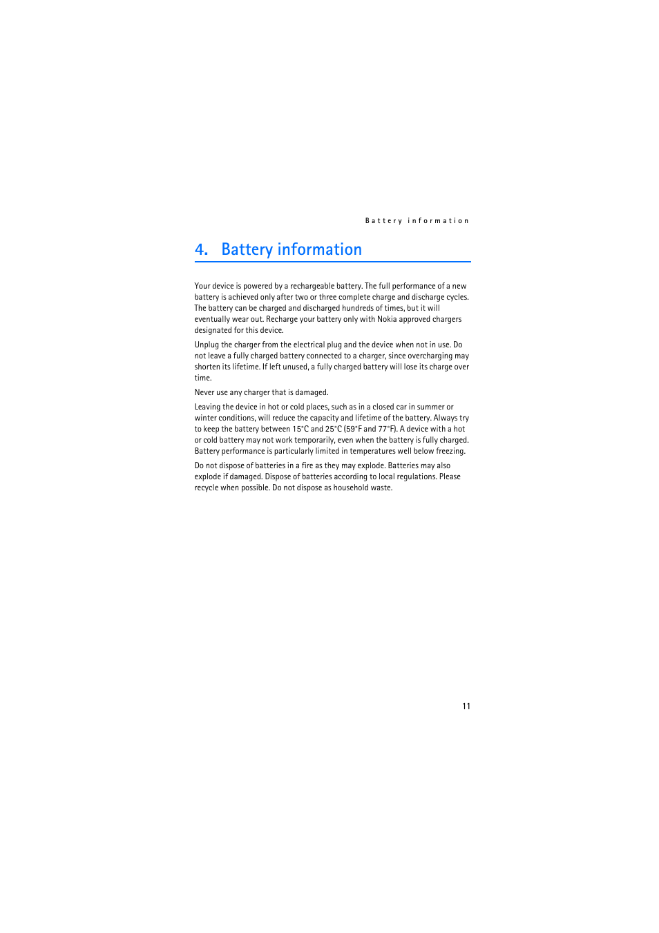 Battery information | Nokia BH-200 User Manual | Page 11 / 12