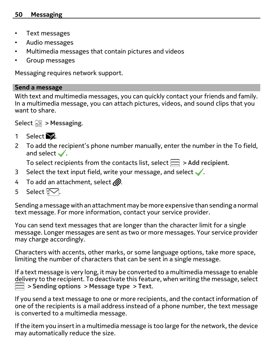 Send a message | Nokia 500 User Manual | Page 50 / 128