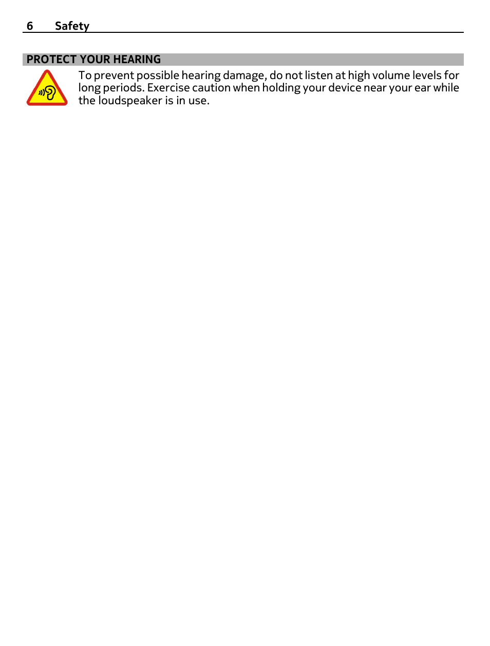 Protect your hearing | Nokia 500 User Manual | Page 6 / 128