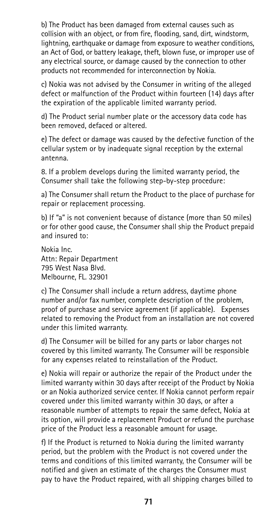 Nokia 5120 User Manual | Page 78 / 85