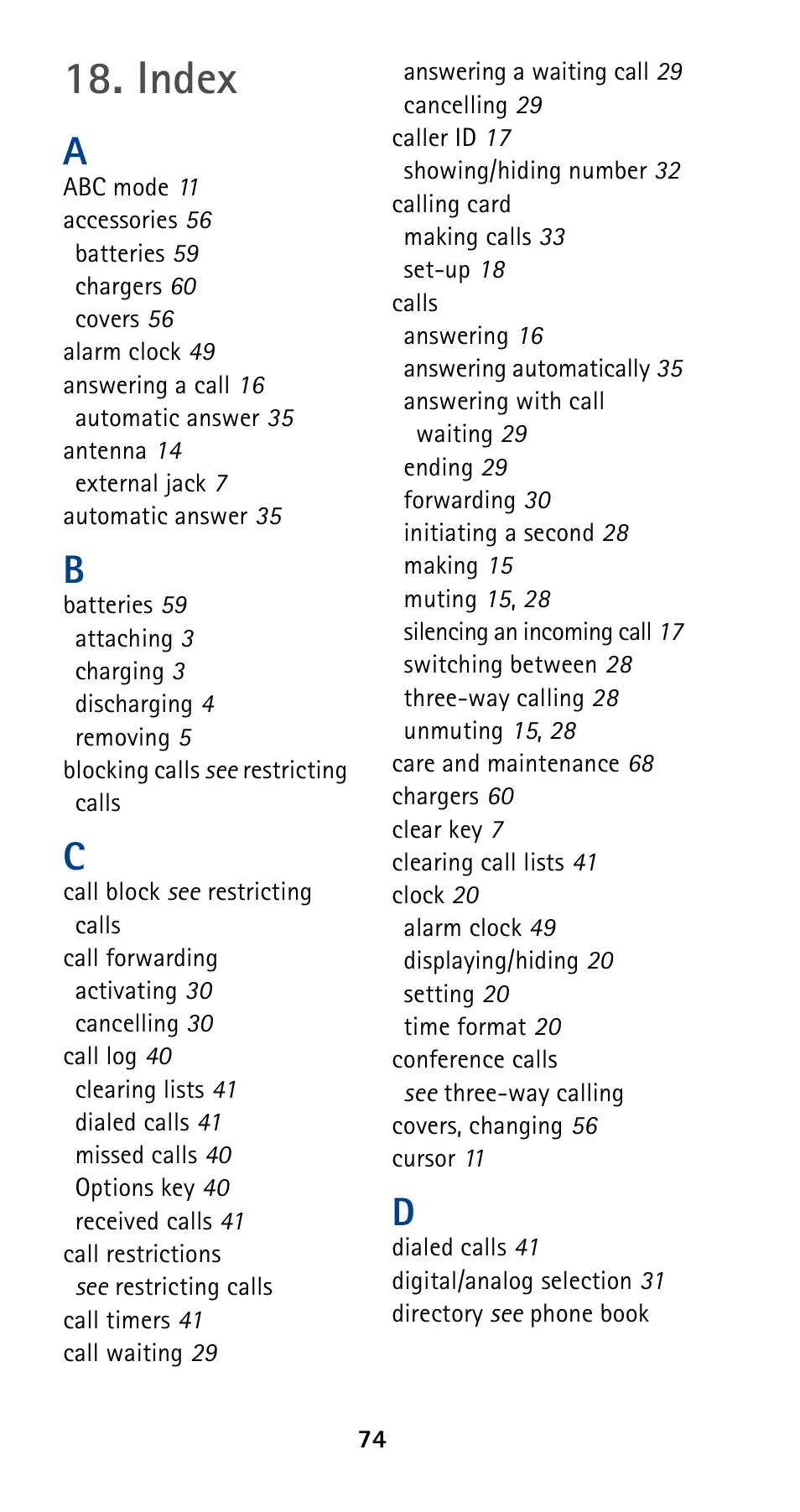 Index | Nokia 5120 User Manual | Page 81 / 85