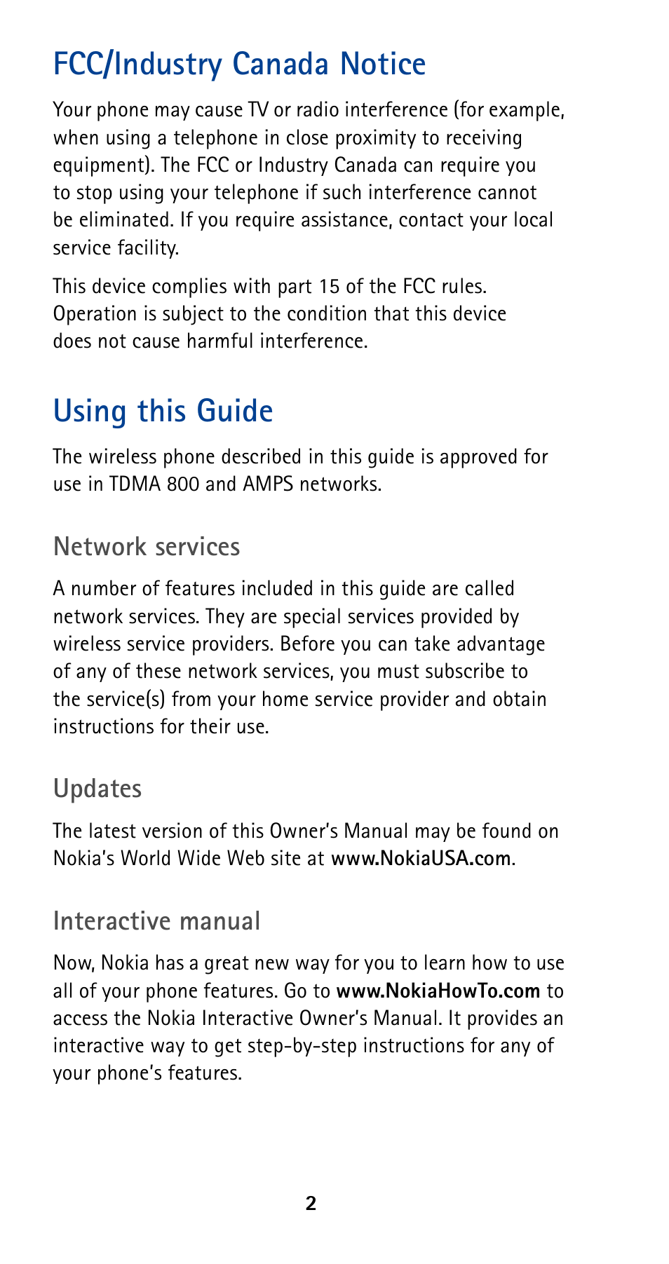 Fcc/industry canada notice, Using this guide, Fcc/industry canada notice using this guide | Nokia 5120 User Manual | Page 9 / 85