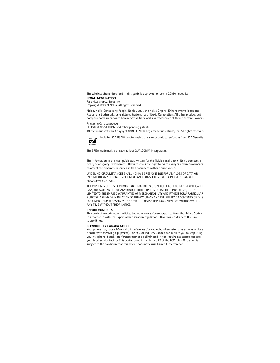 Nokia 3589i User Manual | Page 2 / 104