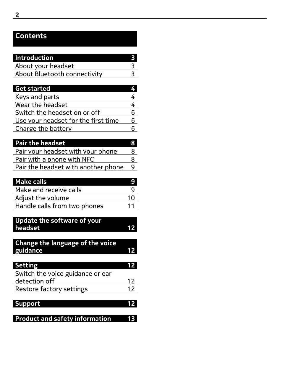 Nokia Reaction BH-907 User Manual | Page 2 / 14