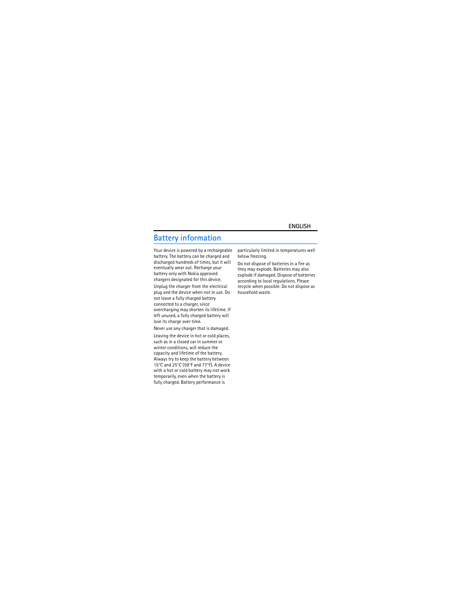 Battery information | Nokia BH-207 User Manual | Page 8 / 42