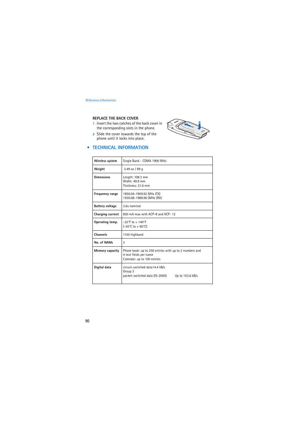 Technical information | Nokia 2272 User Manual | Page 90 / 94