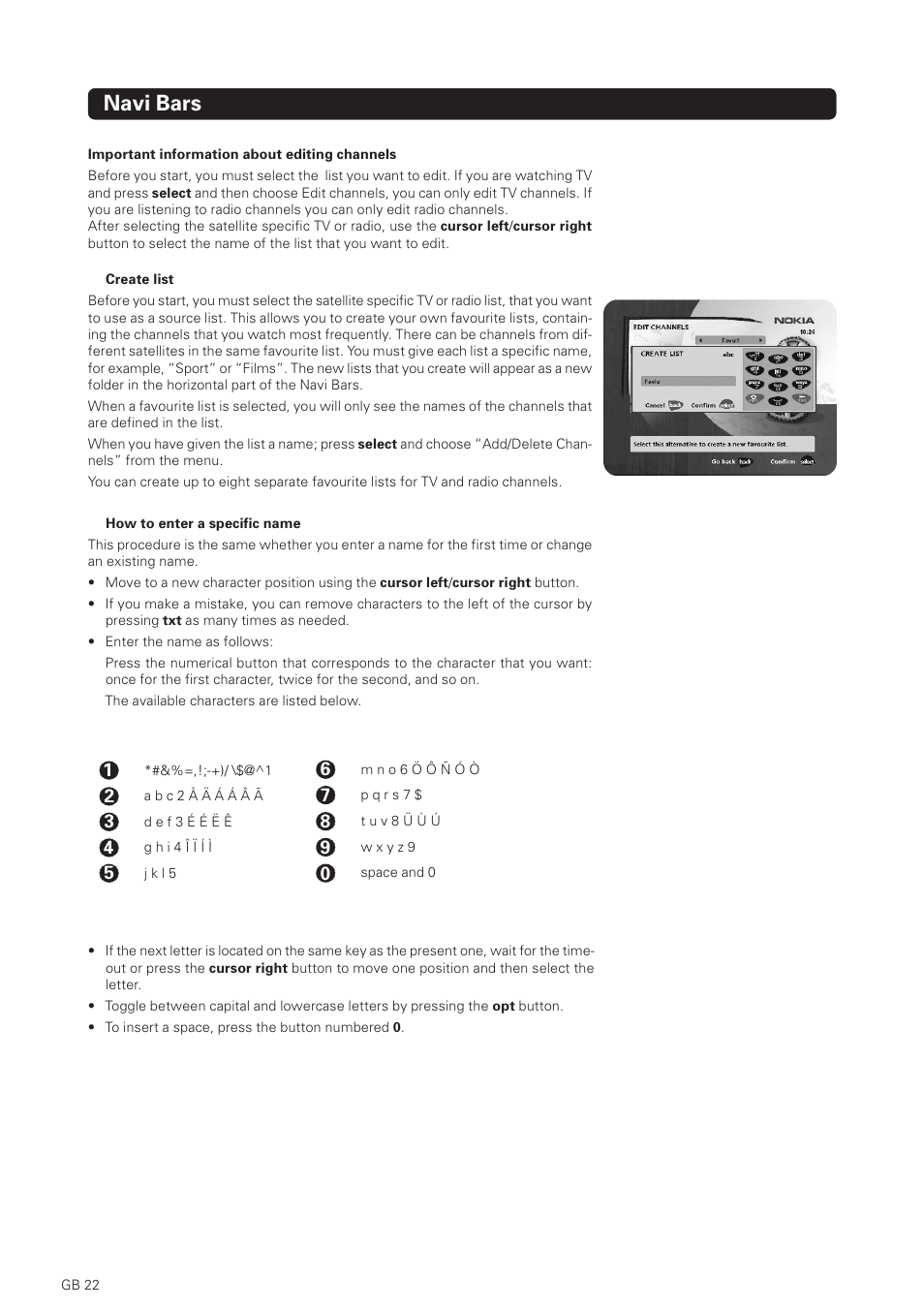 Navi bars | Nokia 1500S User Manual | Page 22 / 38