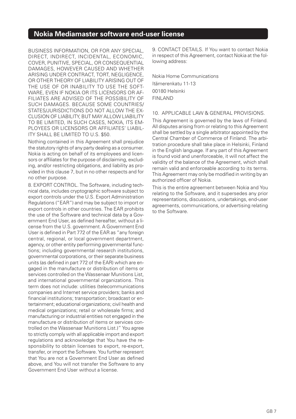 Nokia mediamaster software end-user license | Nokia 1500S User Manual | Page 7 / 38