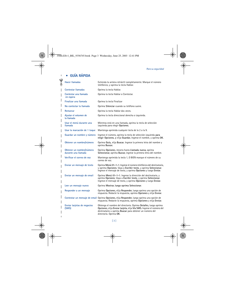 Guía rápida | Nokia 3586I User Manual | Page 107 / 200