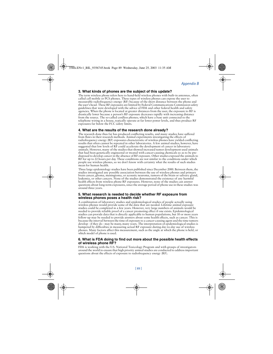 Appendix b | Nokia 3586I User Manual | Page 93 / 200