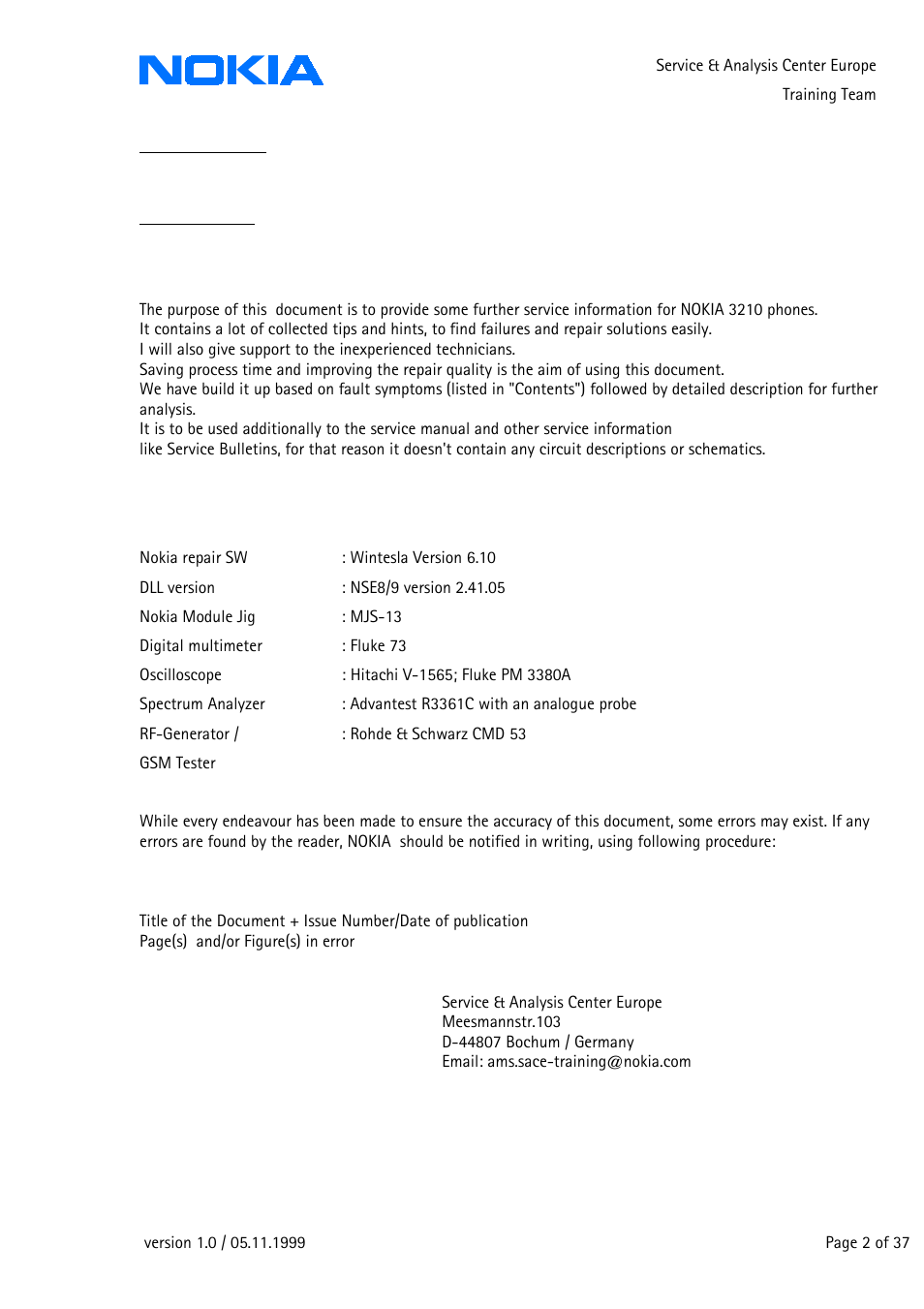 Introduction | Nokia 3210 User Manual | Page 2 / 37