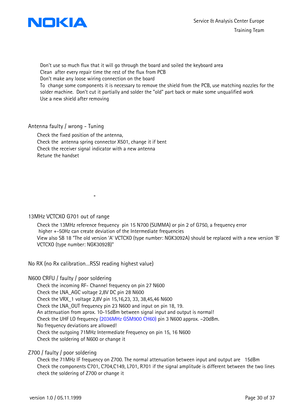 Ow receiver signal strength indicator, Ervice, All breaks | O service | Nokia 3210 User Manual | Page 30 / 37