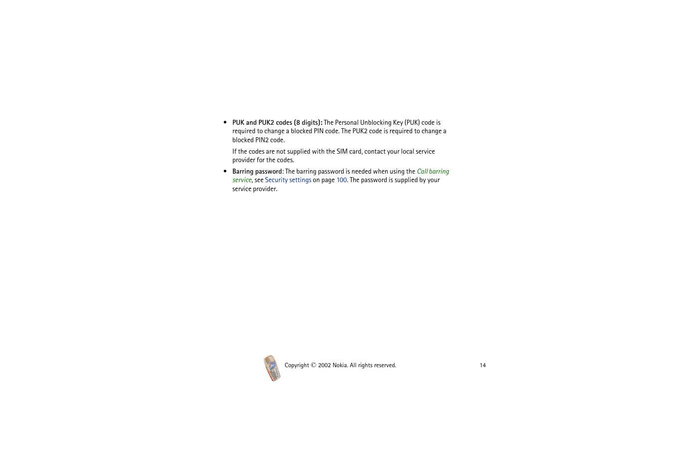 Nokia 3510i User Manual | Page 14 / 123