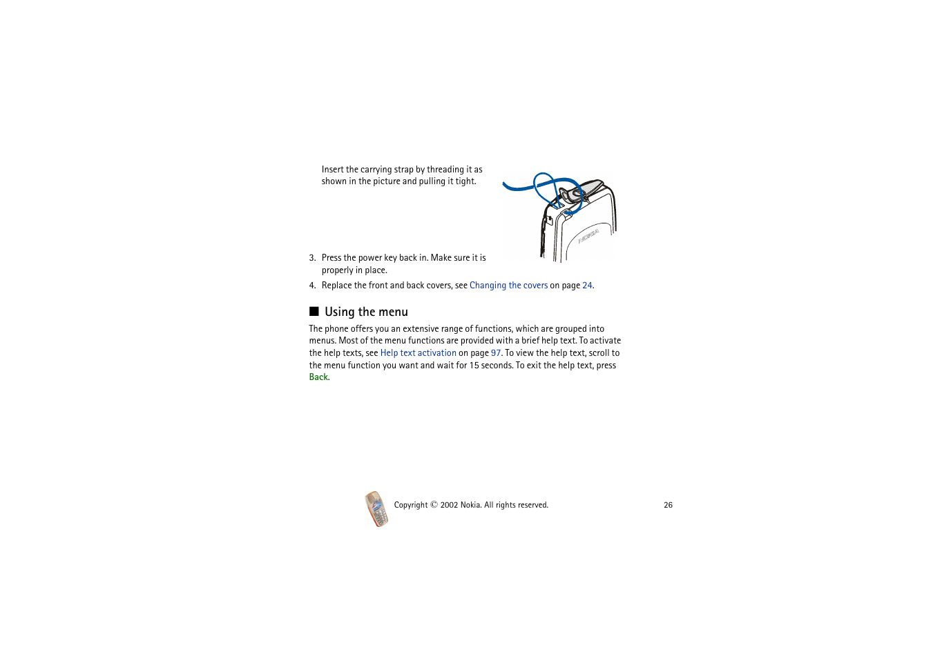 Using the menu | Nokia 3510i User Manual | Page 26 / 123