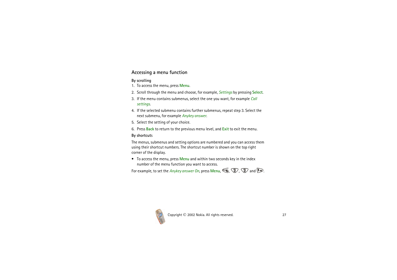 Nokia 3510i User Manual | Page 27 / 123