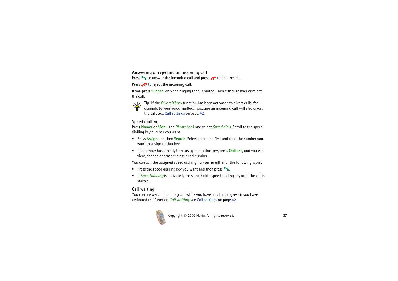 Nokia 3510i User Manual | Page 37 / 123