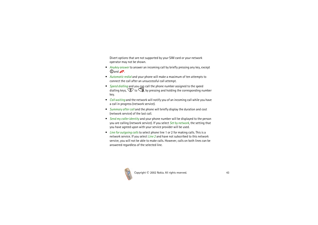 Nokia 3510i User Manual | Page 43 / 123