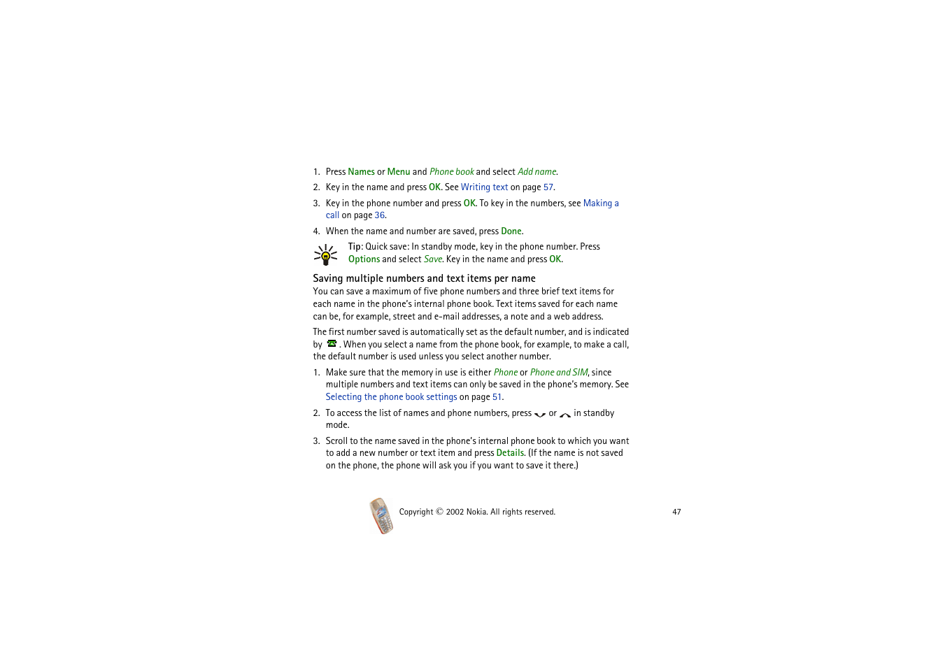 Nokia 3510i User Manual | Page 47 / 123
