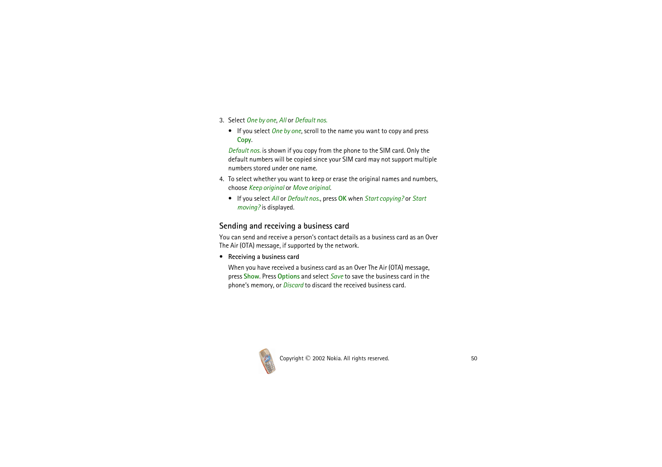 Nokia 3510i User Manual | Page 50 / 123