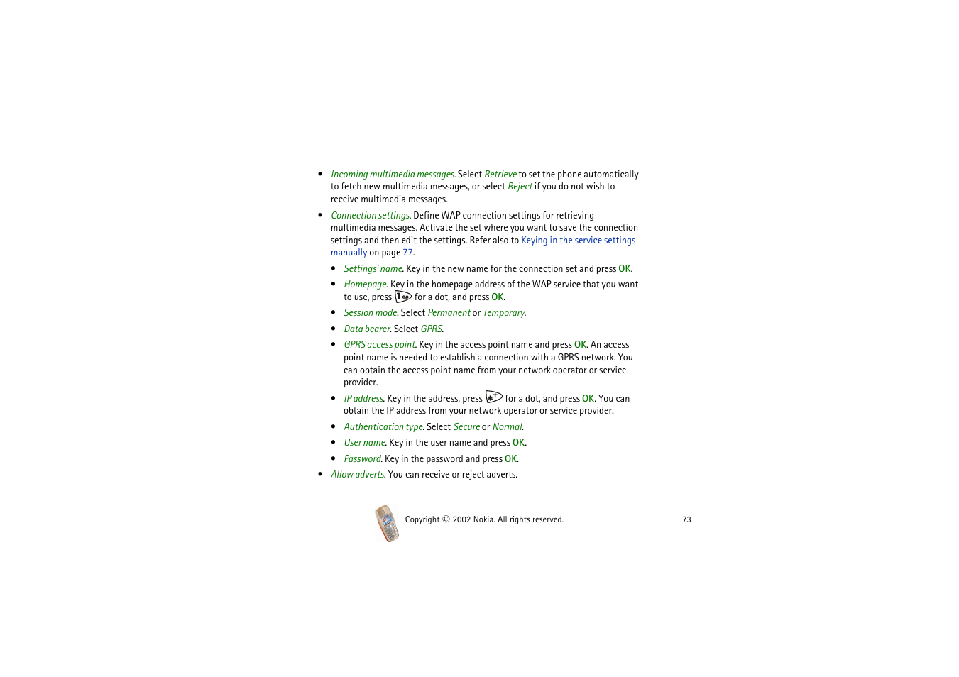 Nokia 3510i User Manual | Page 73 / 123