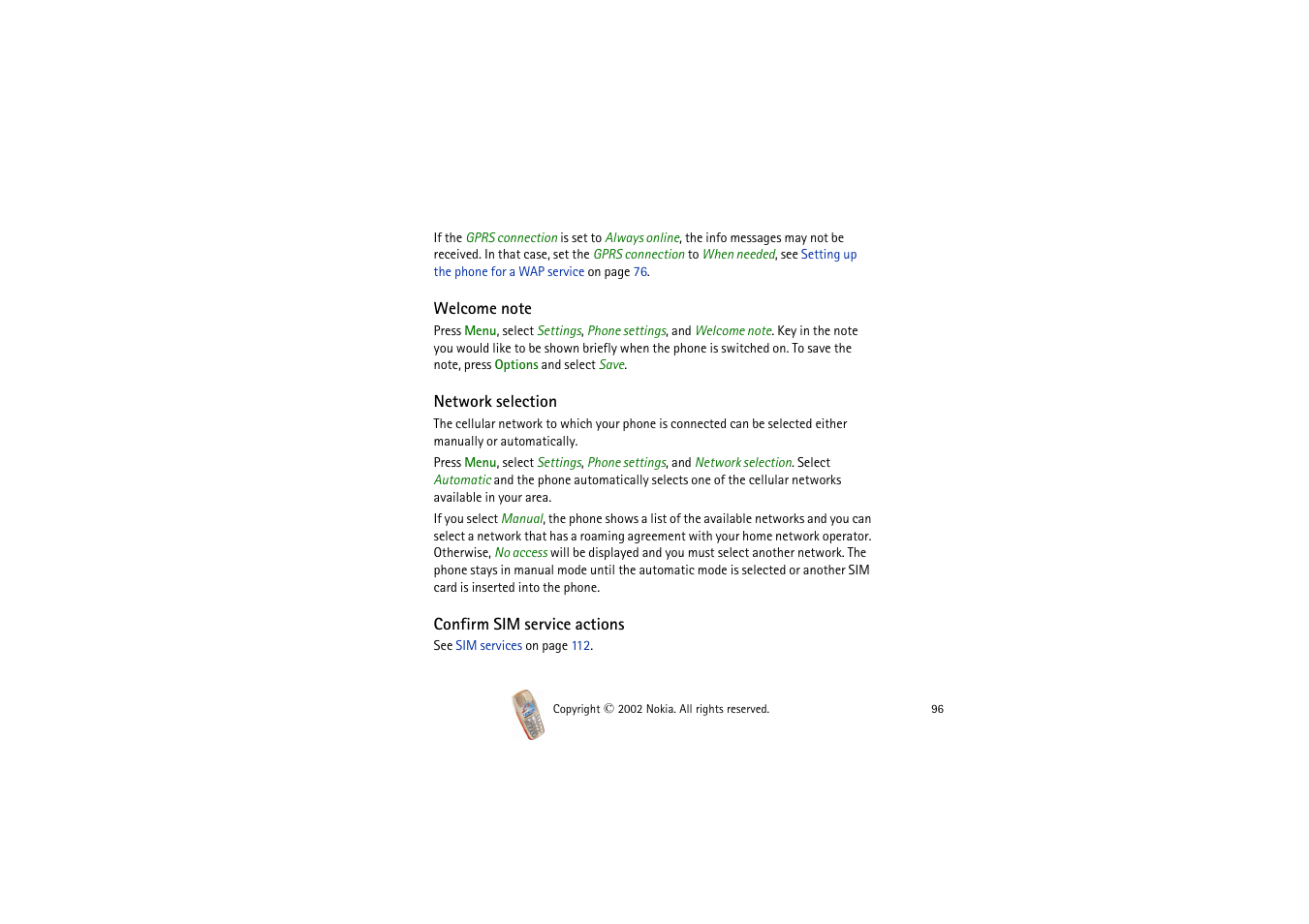 Nokia 3510i User Manual | Page 96 / 123