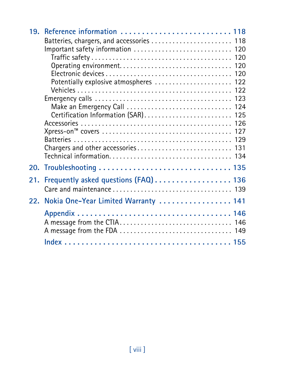 Nokia 3395 User Manual | Page 13 / 173