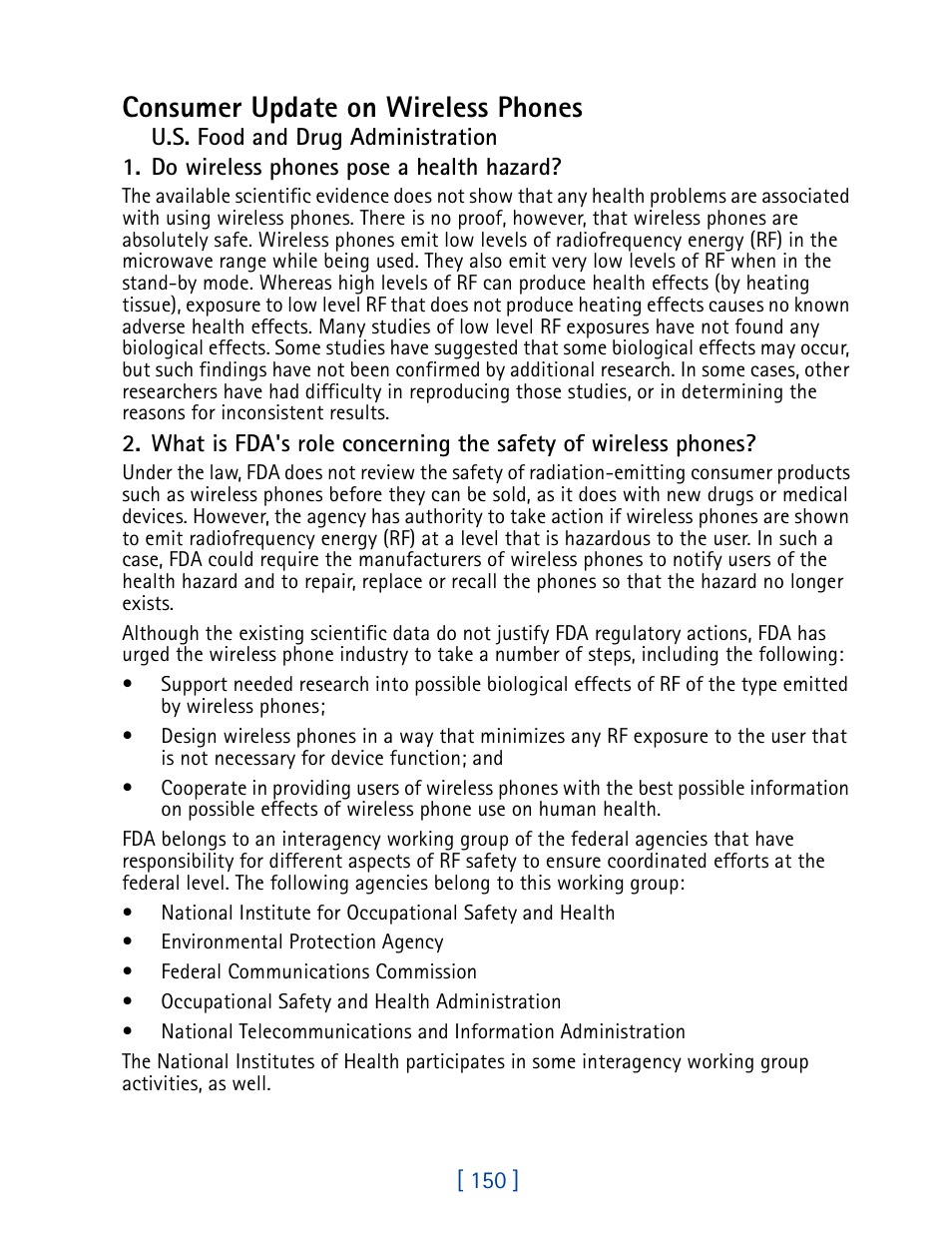 Consumer update on wireless phones | Nokia 3395 User Manual | Page 163 / 173