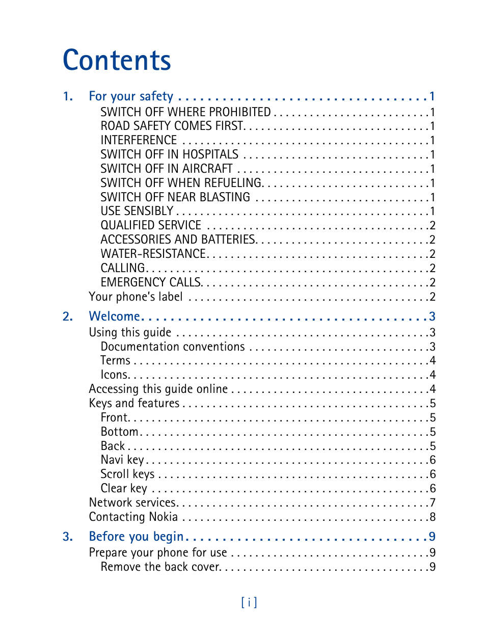 Nokia 3395 User Manual | Page 6 / 173