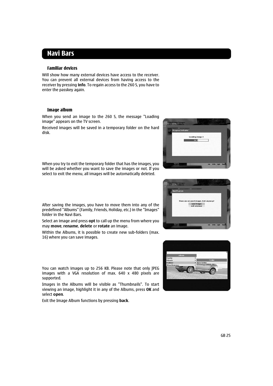 Navi bars | Nokia 260S User Manual | Page 25 / 39