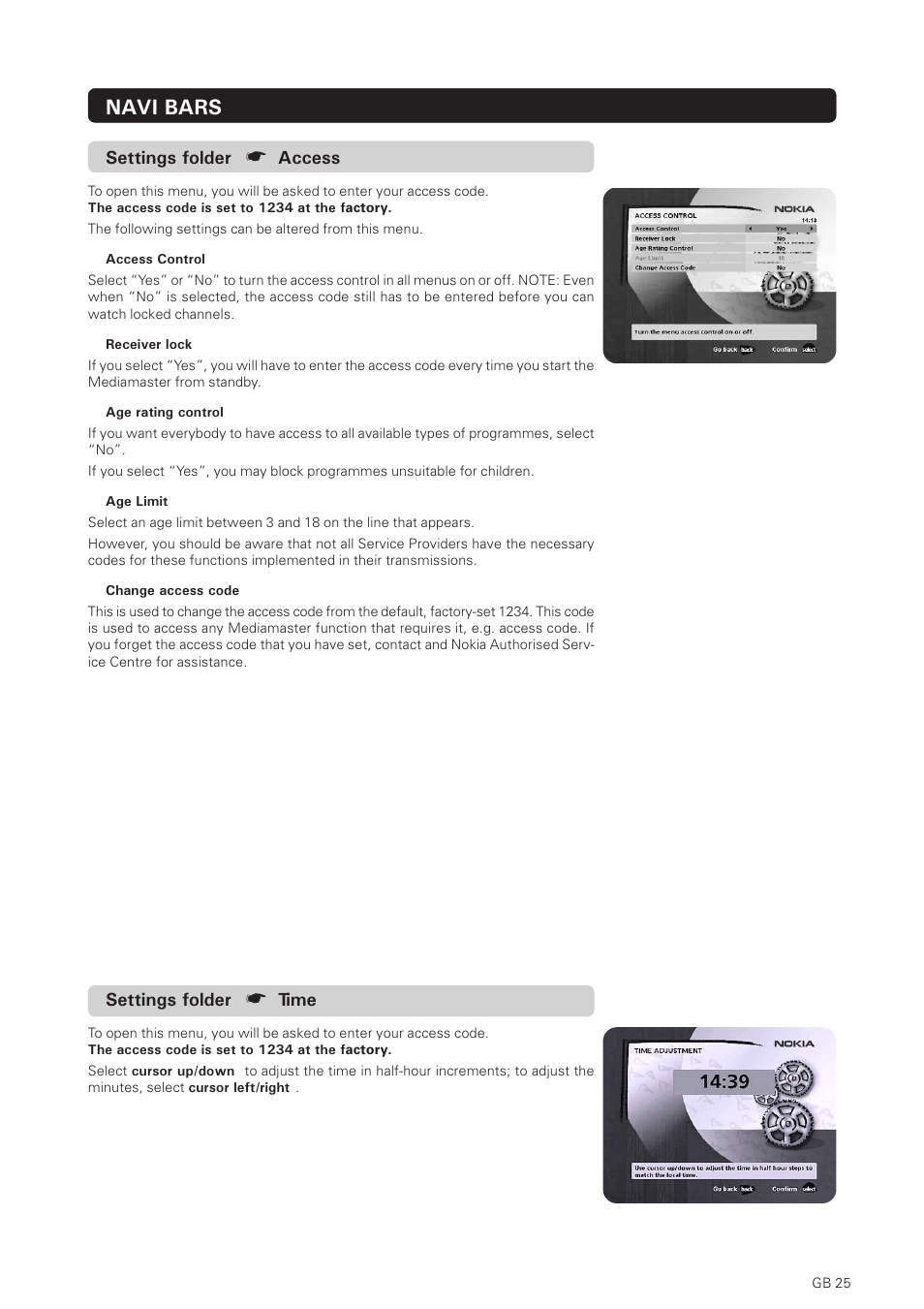 Navi bars | Nokia 150T User Manual | Page 25 / 33