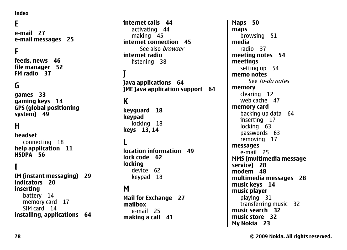 Nokia XPRESS MUSIC 5730 User Manual | Page 78 / 80