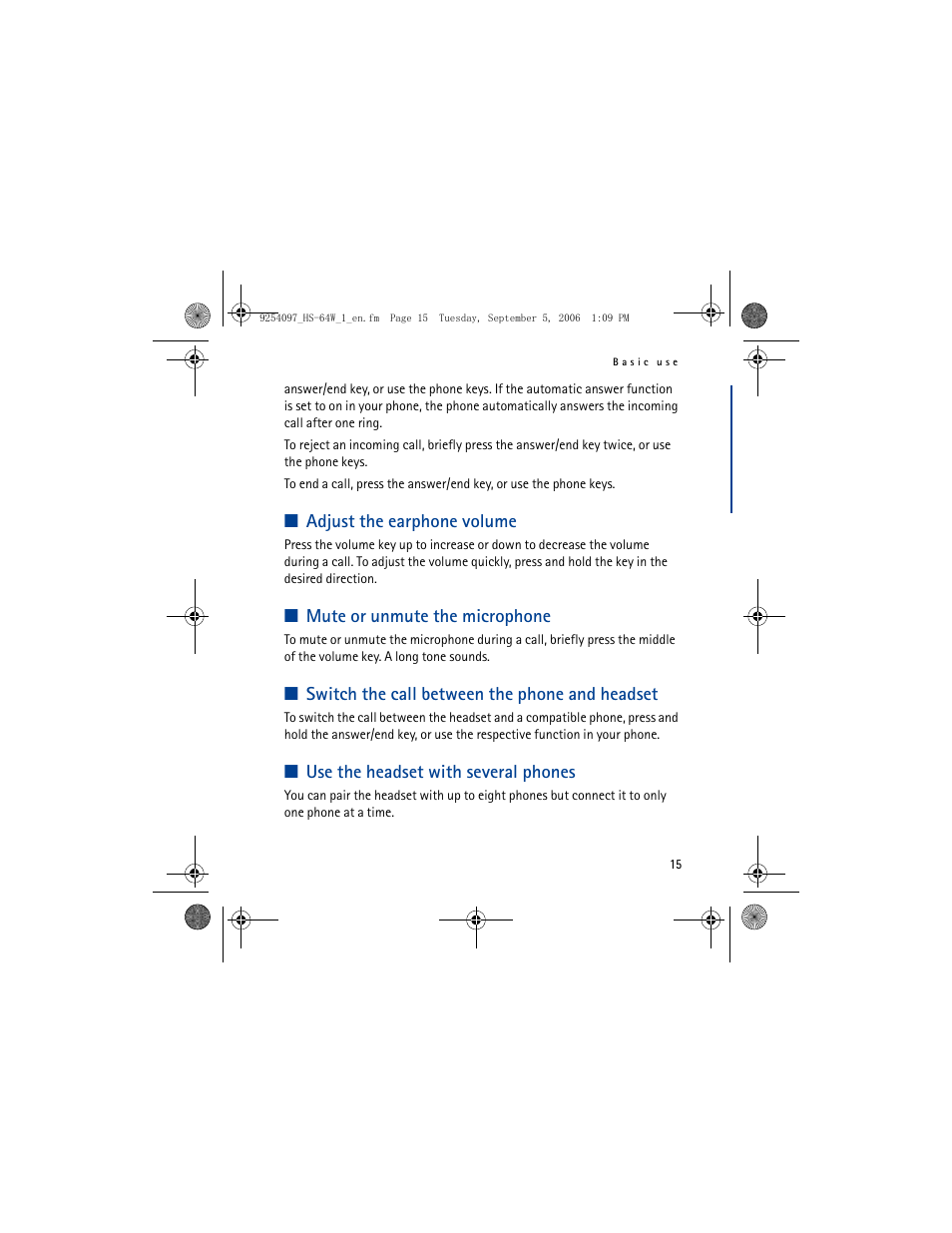 Nokia BH-801 User Manual | Page 15 / 18