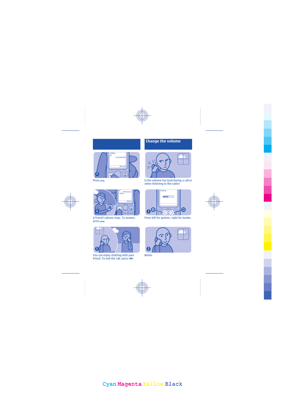 Cyan, Cyan magenta magenta yellow yellow black black | Nokia 101 User Manual | Page 13 / 35
