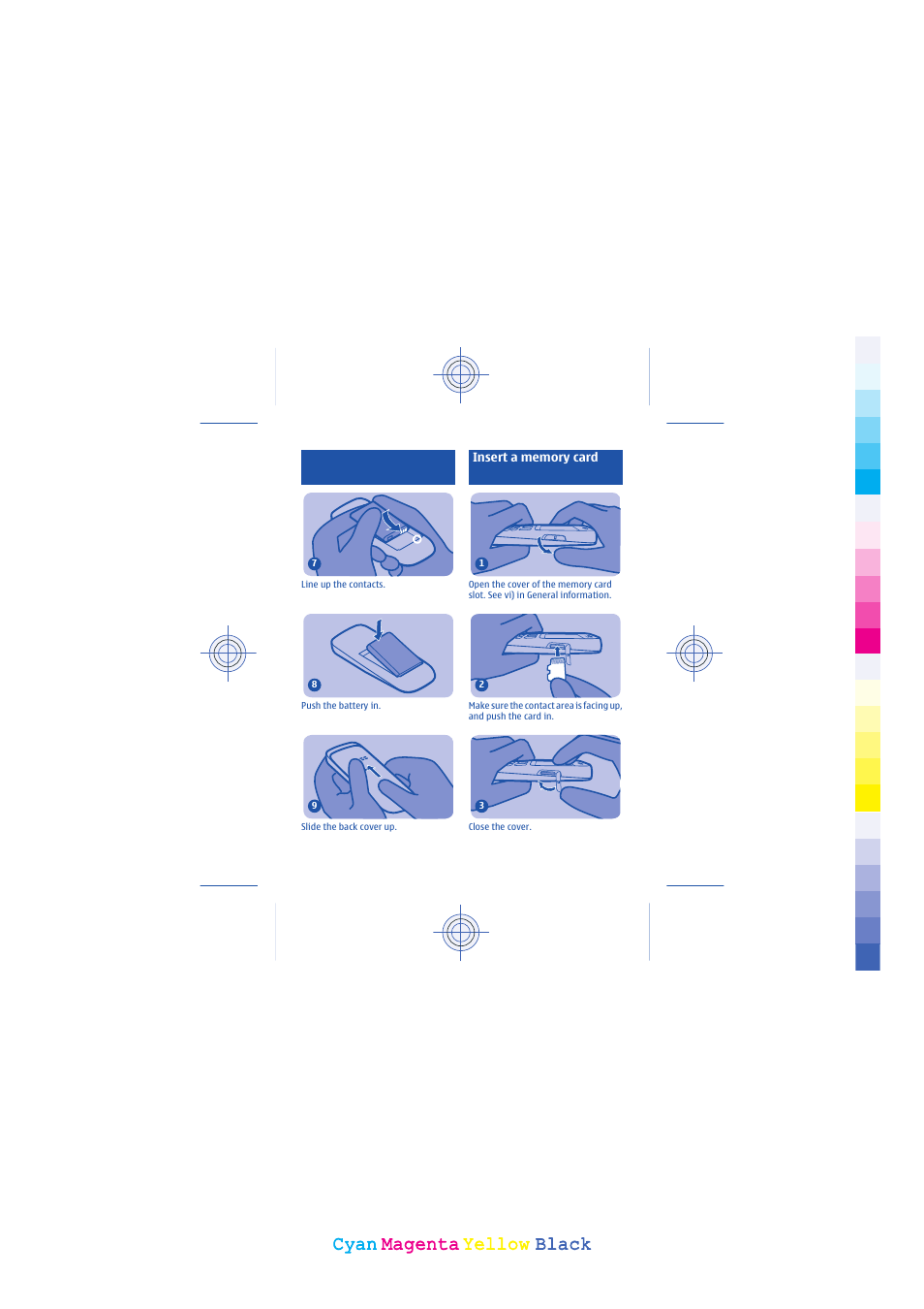 Cyan, Cyan magenta magenta yellow yellow black black | Nokia 101 User Manual | Page 5 / 35