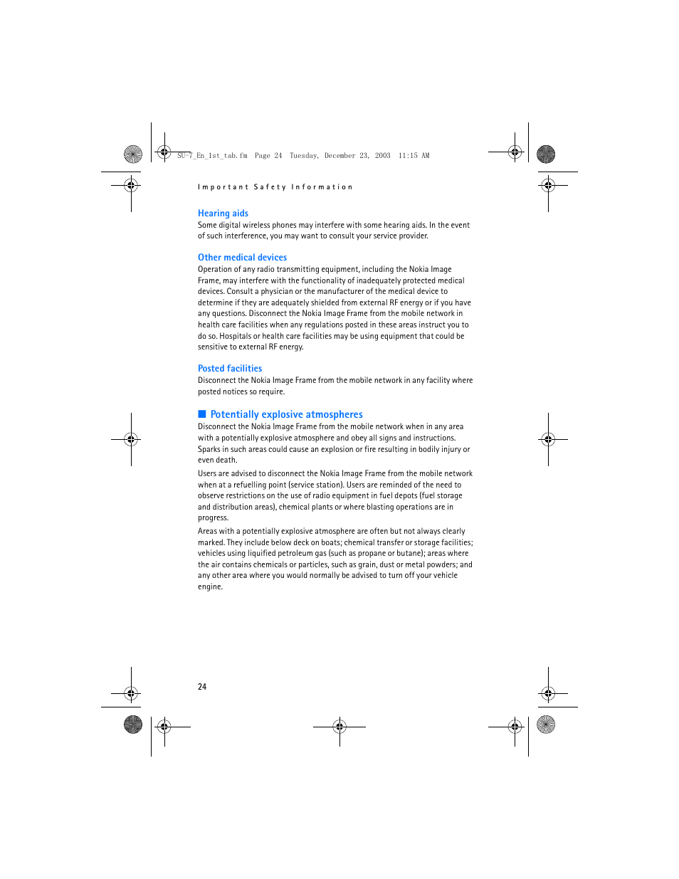Nokia SU-7 User Manual | Page 24 / 24