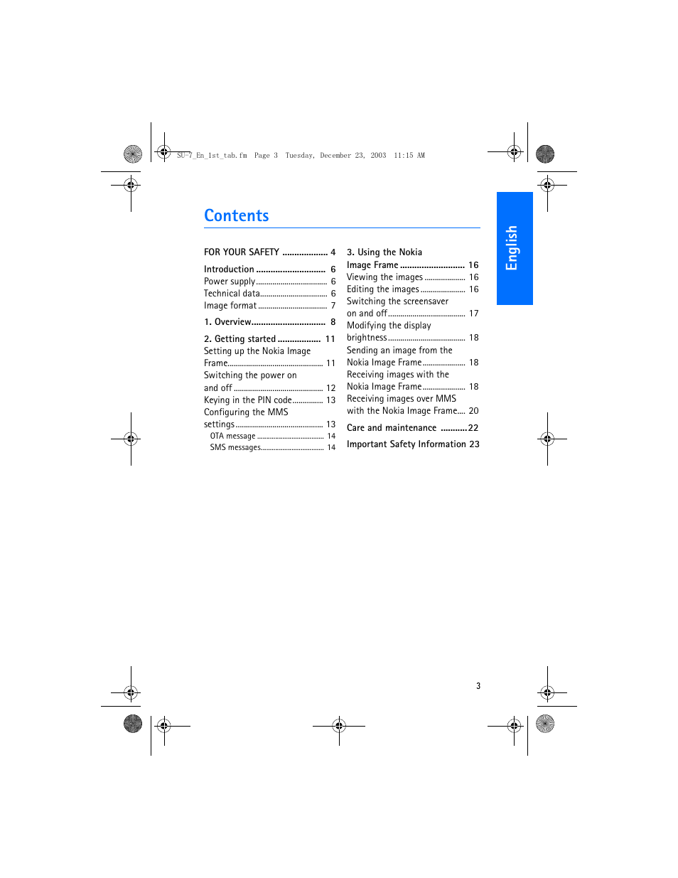 Nokia SU-7 User Manual | Page 3 / 24