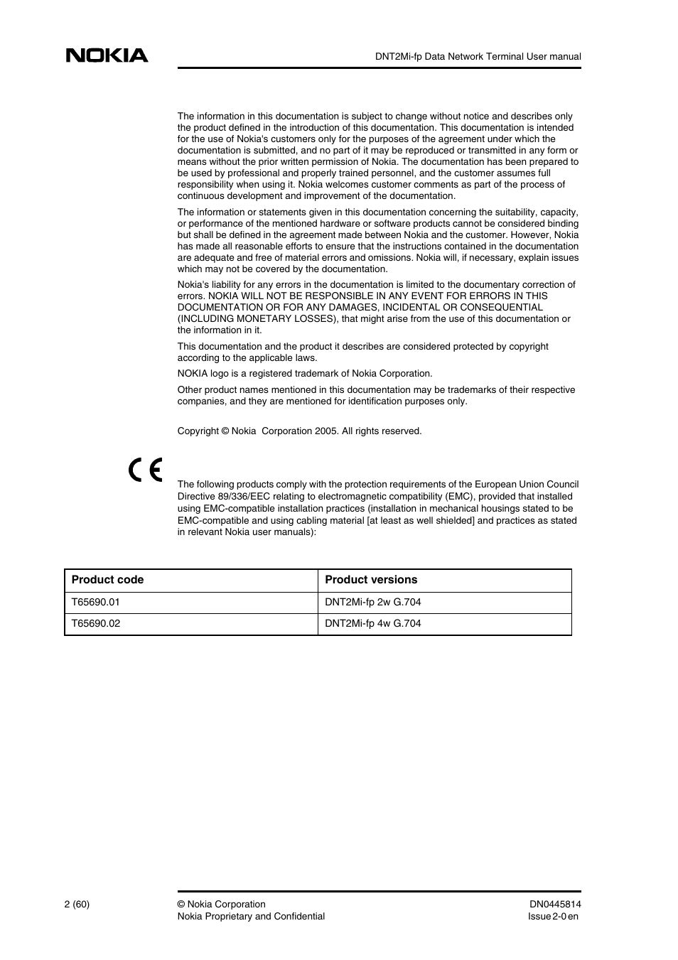 Nokia DNT2Mi-fp User Manual | Page 2 / 60