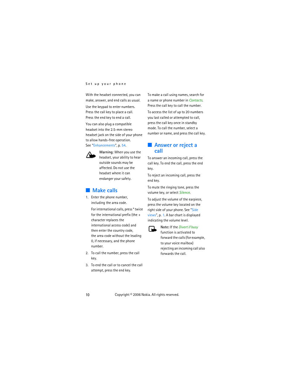 Make calls, Answer or reject a call, Make calls answer or reject a call | Nokia 6275i User Manual | Page 20 / 101