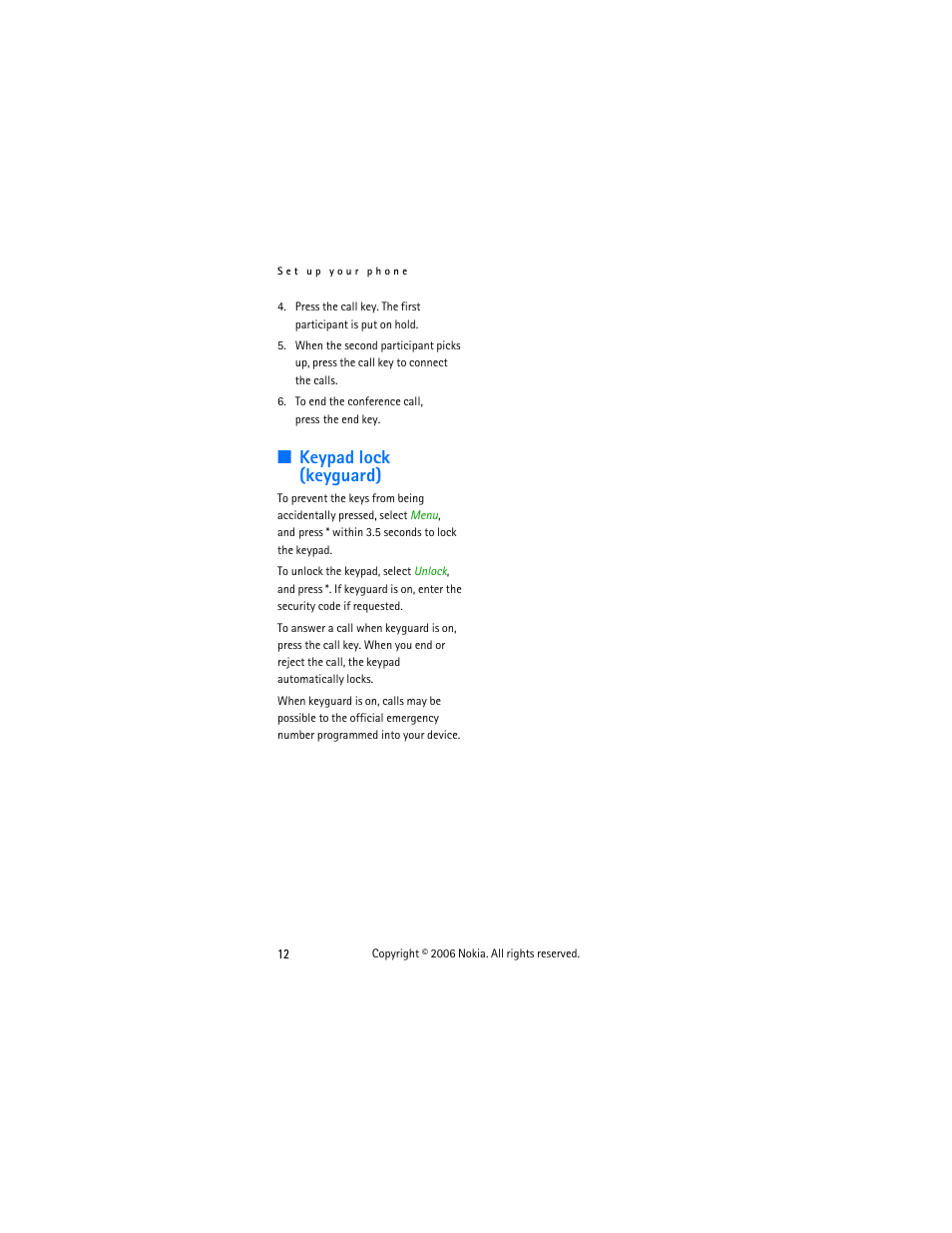 Keypad lock (keyguard) | Nokia 6275i User Manual | Page 22 / 101