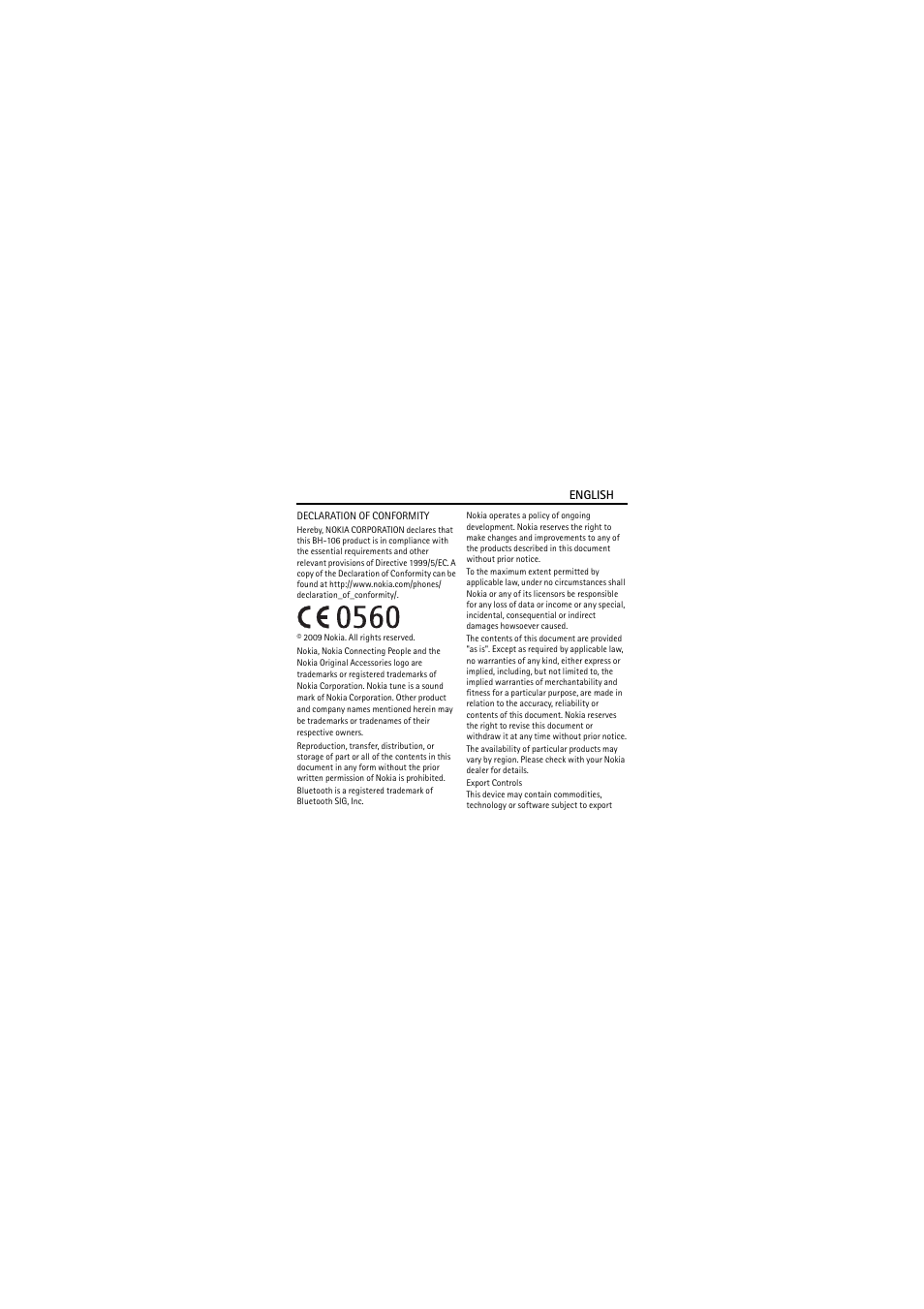 Nokia BH-106 User Manual | Page 2 / 10