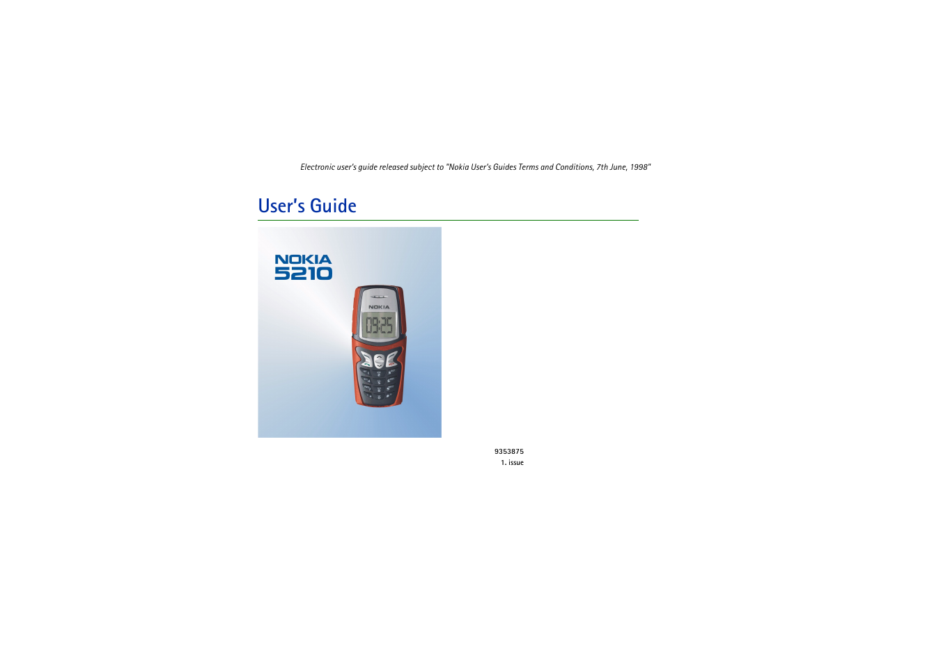 Nokia 5210 User Manual | 106 pages